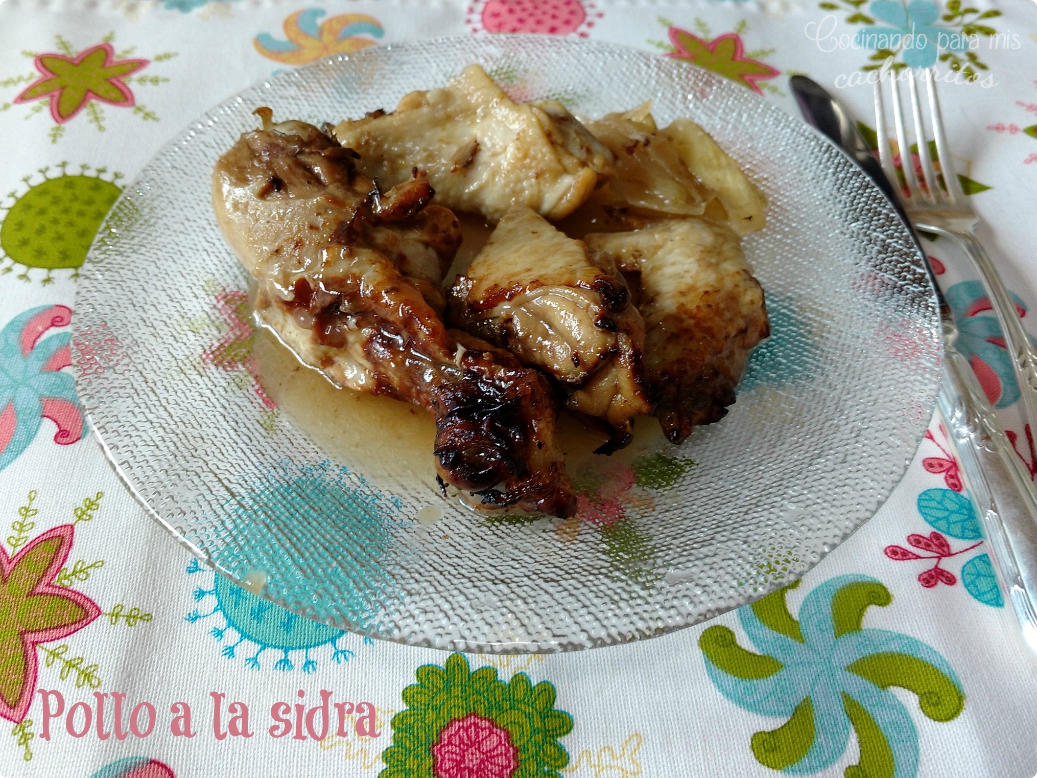 Pollo a la sidra sin aceite {Actifry} | Cocinando para mis cachorritos.