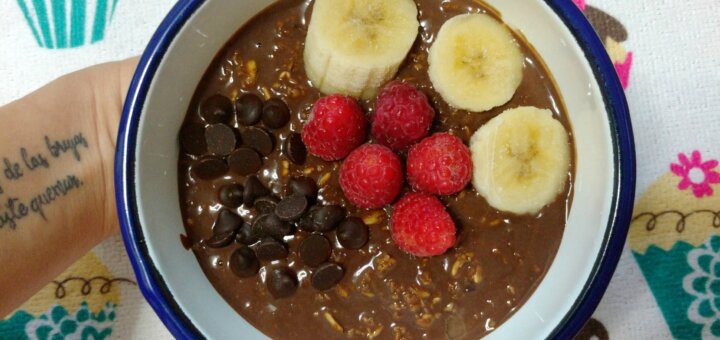 porridge de avena y cacao