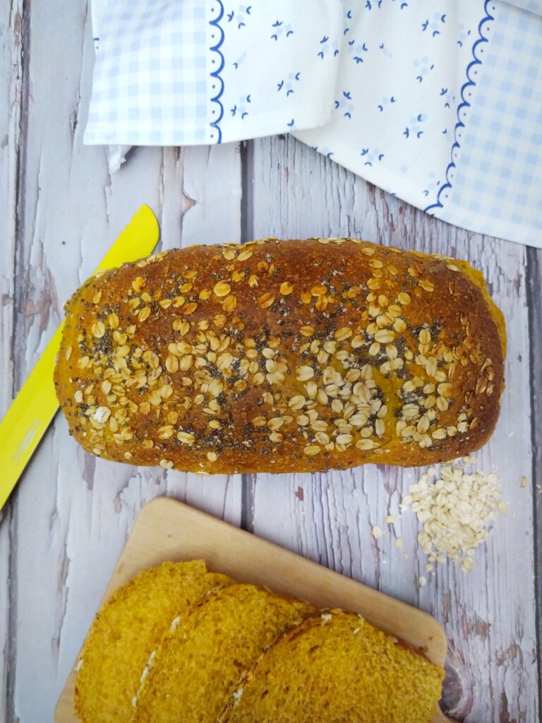 pan de molde integral con calabaza