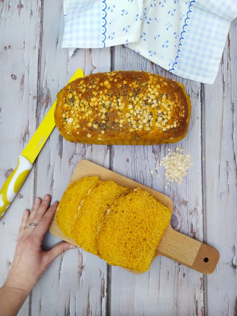 pan de molde integral con calabaza