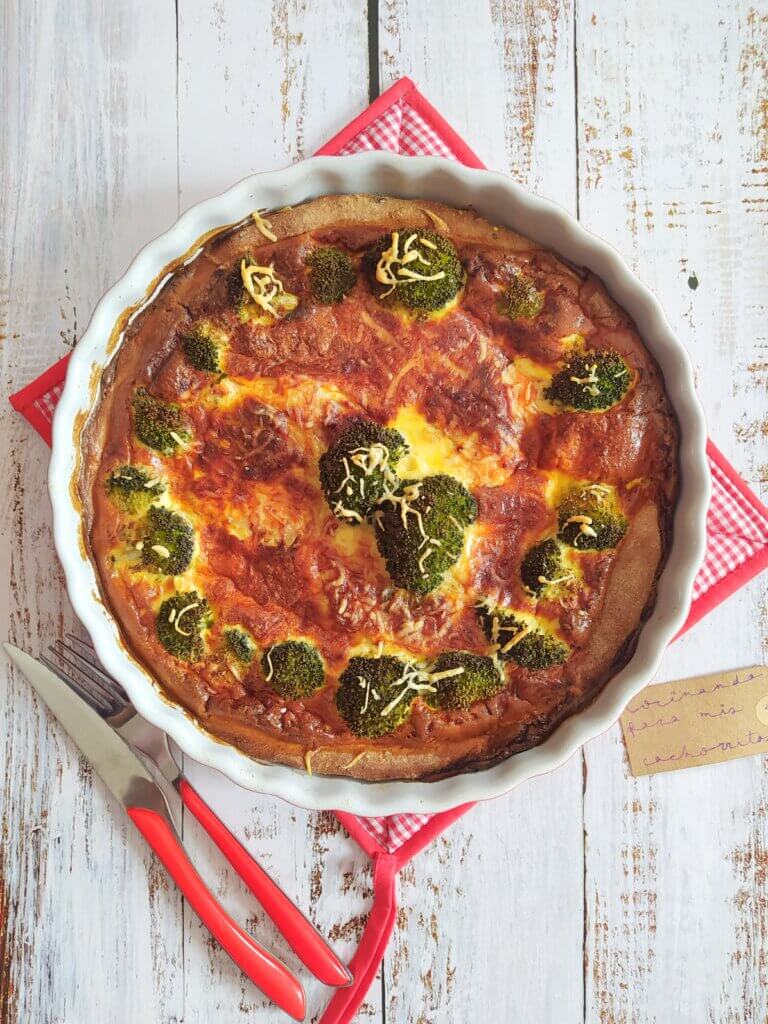 Quiche de brócoli y salmón