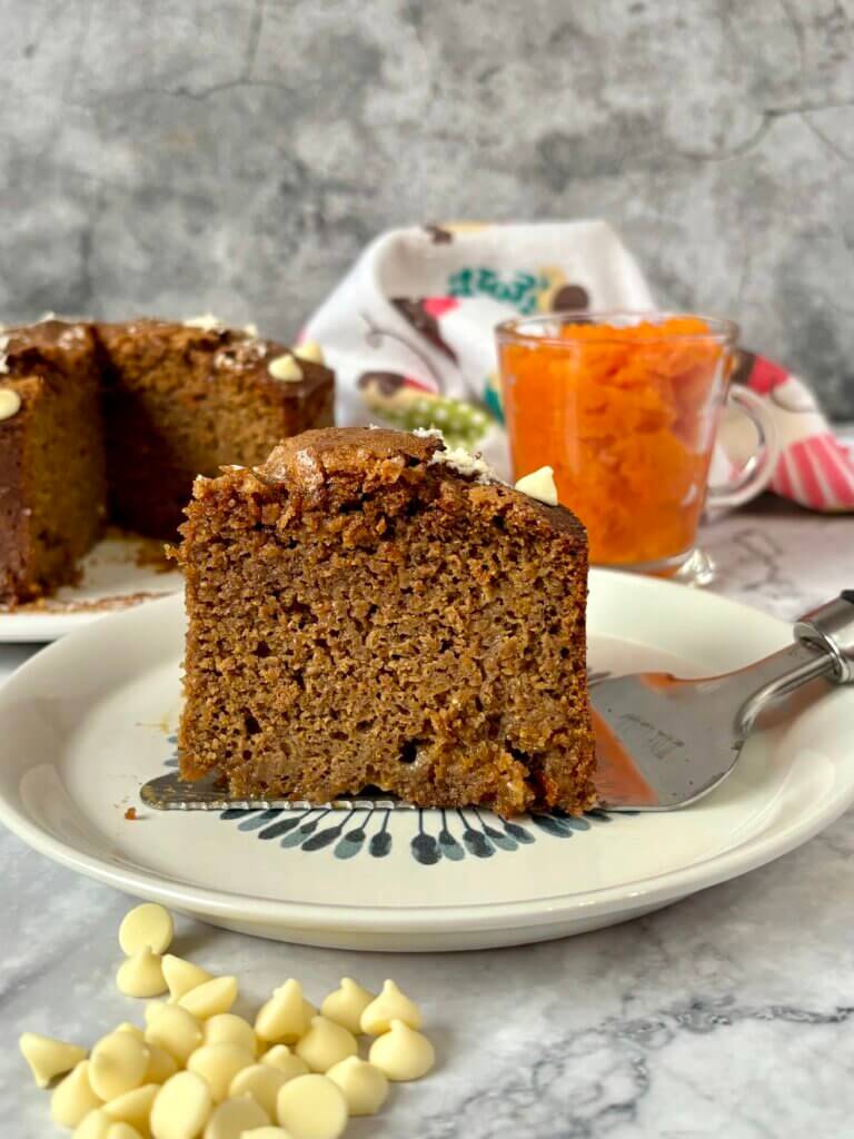 Bizcocho de calabaza y chocolate blanco