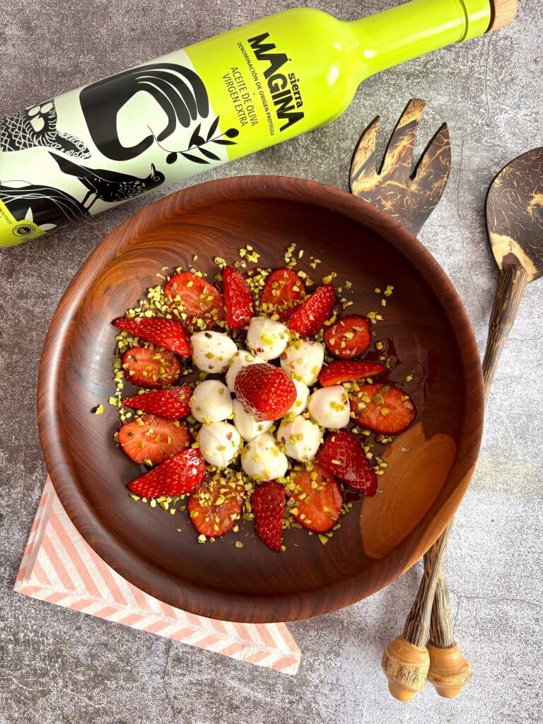 Ensalada fresas mozzarela